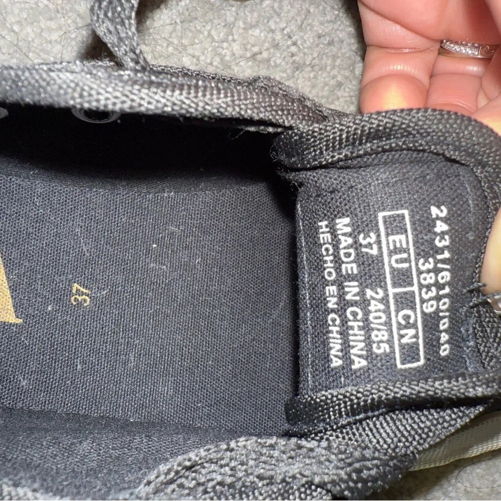 Zara Black Canvas Platform Sneakers 7 - Picture 8 of 9